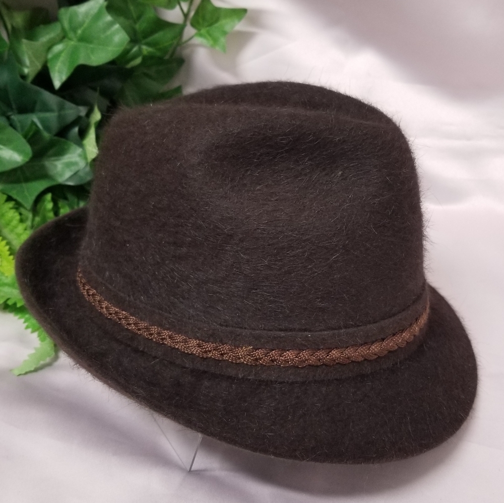 Barbisio Vintage Brown Fur Felt Fedora with Braid Trimmed Crown - Picture 13 of 13